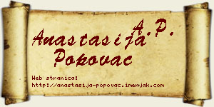 Anastasija Popovac vizit kartica